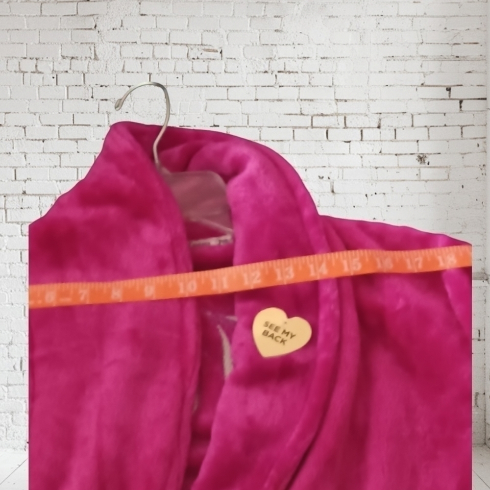 Juicy Couture Pink Plush Robe L/XL NWT - Picture 5 of 12